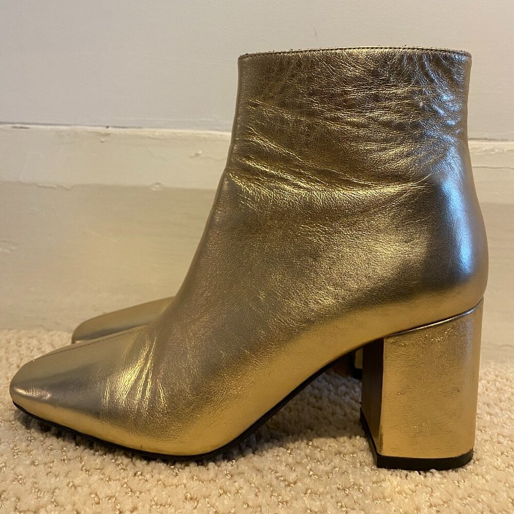 Annie Bing Gold Leather Shoes